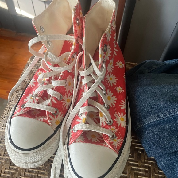 Orange Flower Converse Platforms - Picture 2 of 3